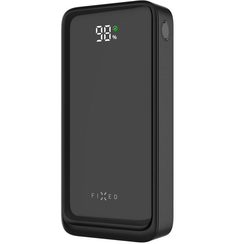 Prenosna baterija FIXED Zen2 20 20.000 mAh PD 20 W z LCD zaslonom, črna