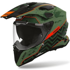 Enduro motoristična čelada Airoh Commander 2 Plug mat črno-zeleno-rdeča