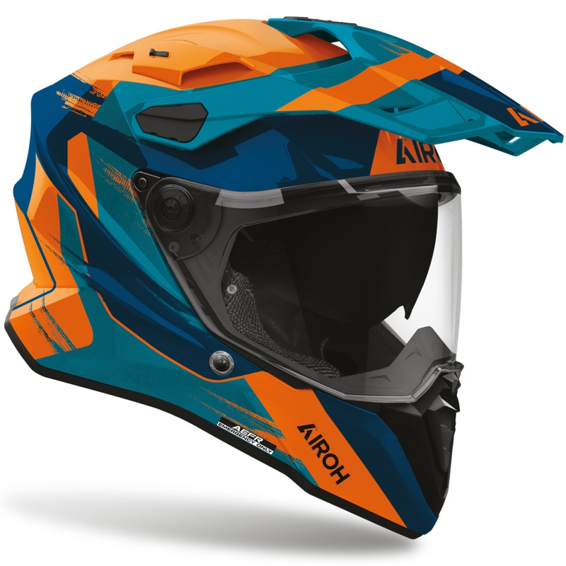 Enduro motoristična čelada Airoh Commander 2 Razor modro-oranžna