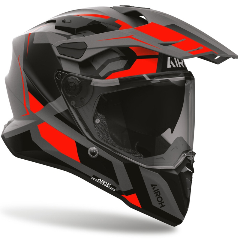 Enduro motoristična čelada Airoh Commander 2 Polar mat fluo rdeča