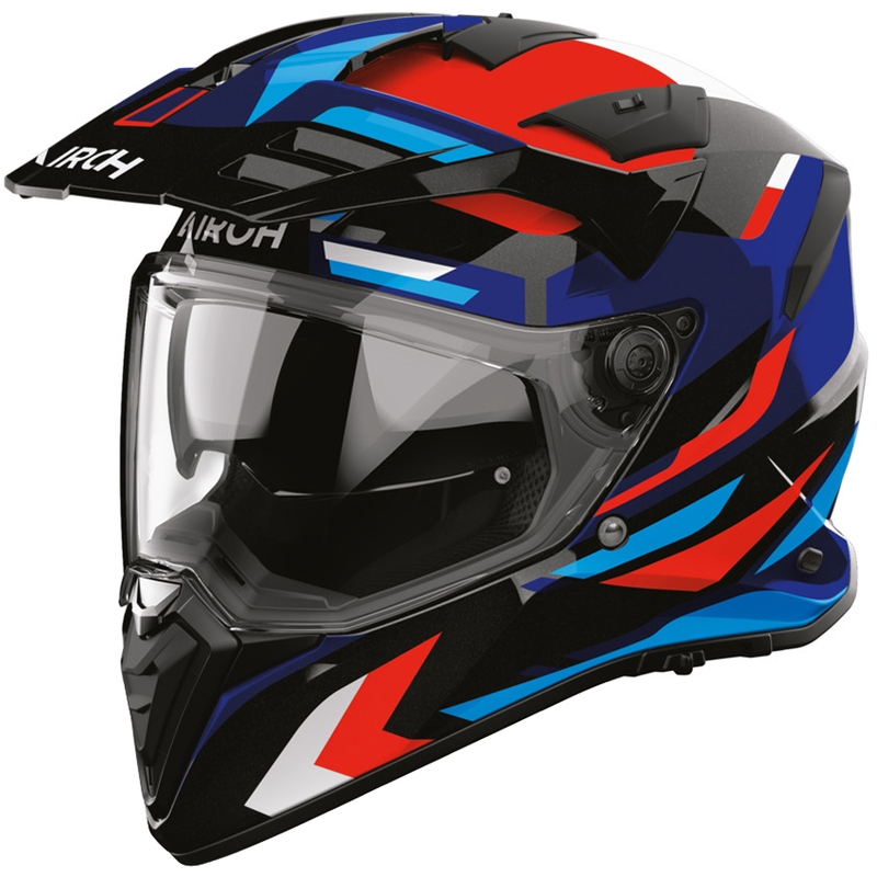 Enduro motoristična čelada Airoh BADX-X Glitch modro-rdeča