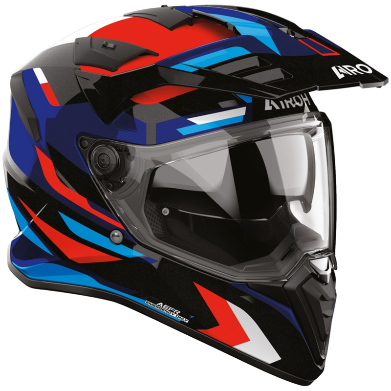 Enduro motoristična čelada Airoh BADX-X Glitch modro-rdeča