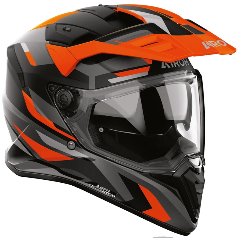 Enduro motoristična čelada Airoh BADX-X Glitch mat oranžna