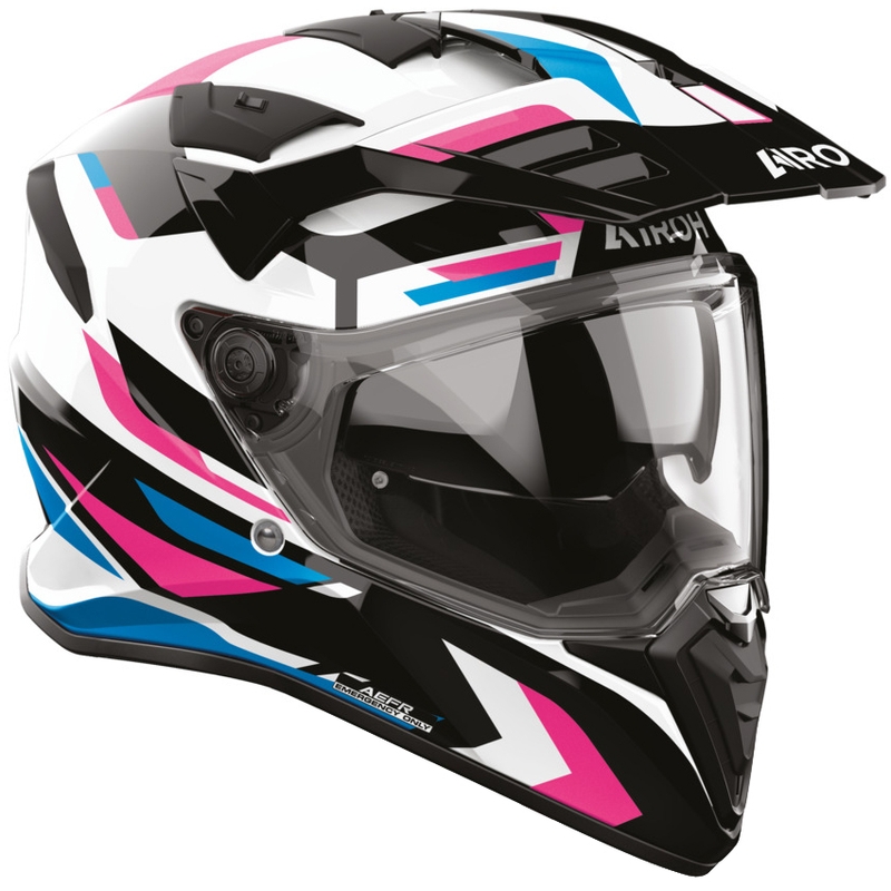 Enduro motoristična čelada Airoh BADX-X Glitch roza