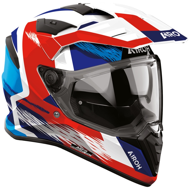Enduro motoristična čelada Airoh BADX-X Airspeed modro-rdeča