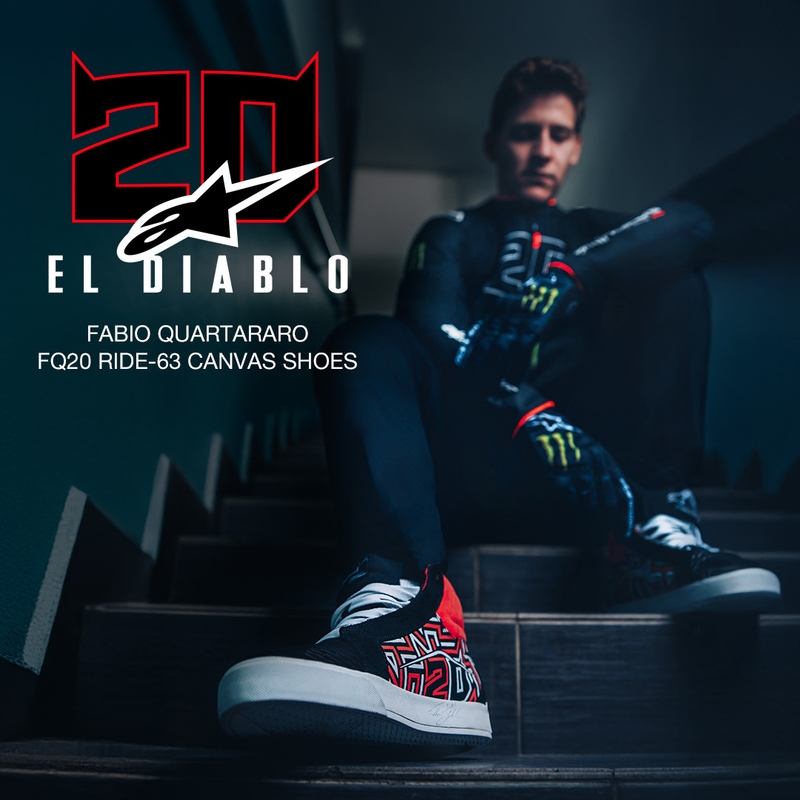 Moto škornji Alpinestars Ride-63 Canvas FQ20 črno-belo-rdeči