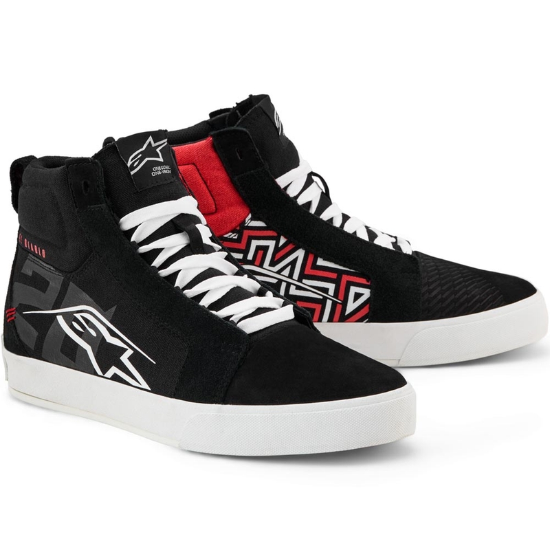 Moto škornji Alpinestars Ride-63 Canvas FQ20 črno-belo-rdeči