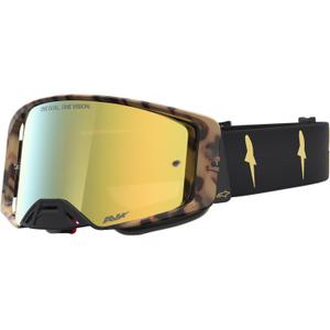 Motokros očala Alpinestars Supertech Zona limited edition črno-rjava z zrcalno zlatim pleksi steklom