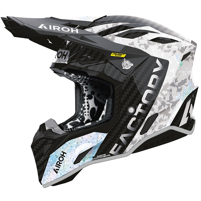 Motokros čelada Airoh Aviator Factory Bitmap Carbon siva