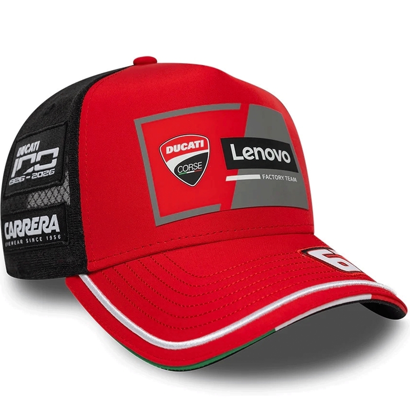 Črno-rdeča kapa Ducati New Era Lenovo Bagnaia 63
