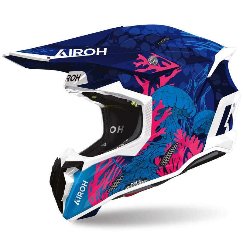 Airoh Twist 3 podvodna motokros čelada modro-belo-roza