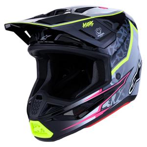 Motociklistična čelada Alpinestars Supertech S-M7 Blaster sivo-fluo rumena