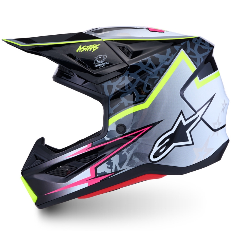 Motociklistična čelada Alpinestars Supertech S-M7 Blaster sivo-fluo rumena
