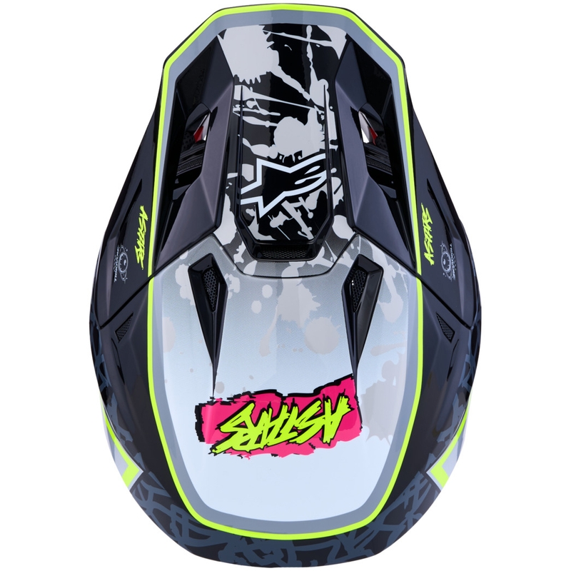 Motociklistična čelada Alpinestars Supertech S-M7 Blaster sivo-fluo rumena
