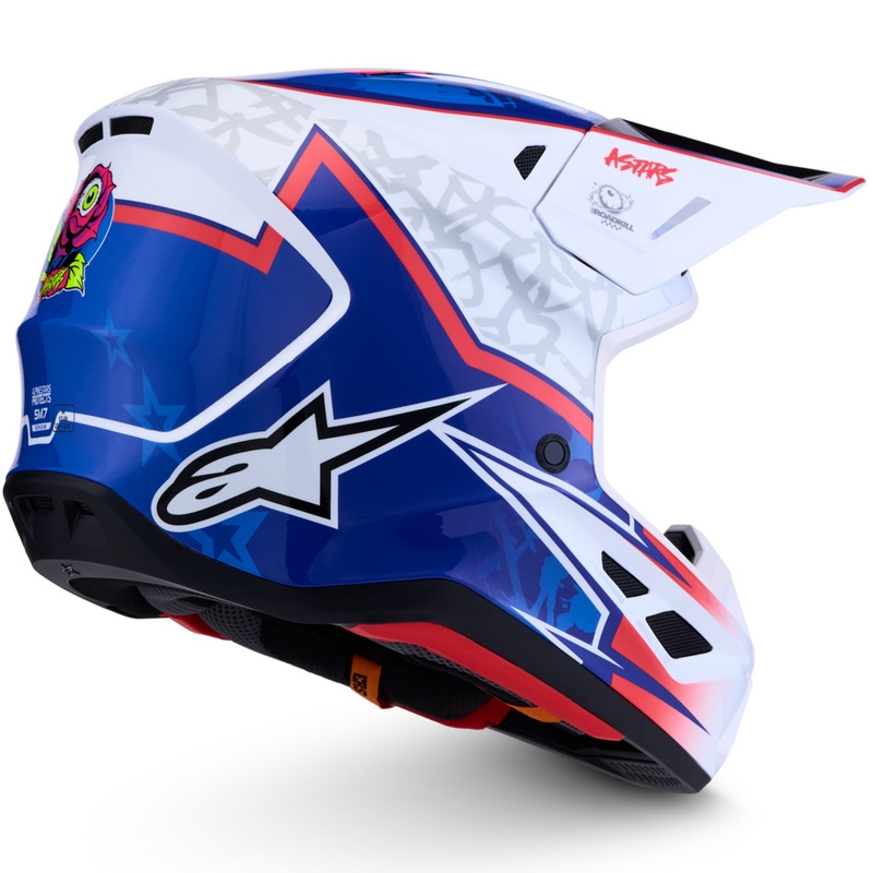 Motokros čelada Alpinestars Supertech S-M7 Blaster belo-modra