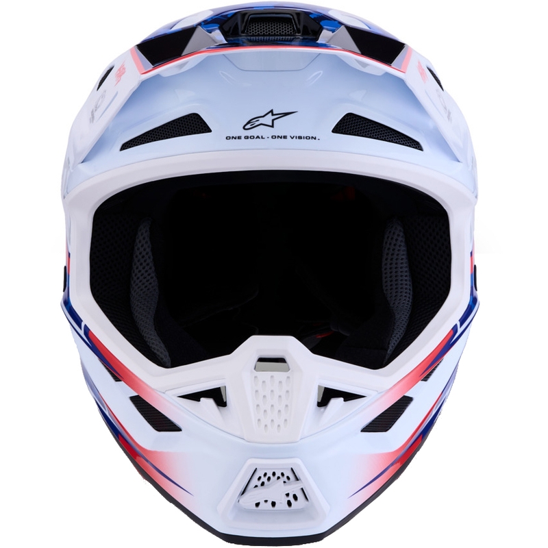 Motokros čelada Alpinestars Supertech S-M7 Blaster belo-modra
