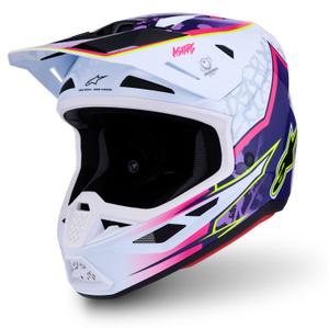Alpinestars Supertech S-M7 Blaster motoristična motokros čelada vijolično-bela
