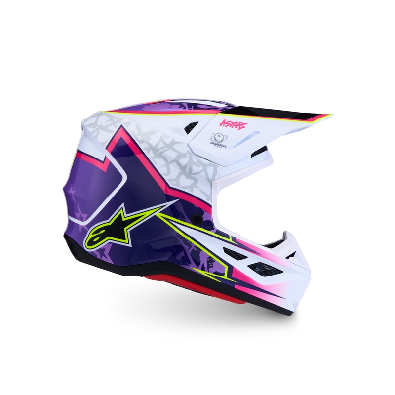 Alpinestars Supertech S-M7 Blaster motoristična motokros čelada vijolično-bela