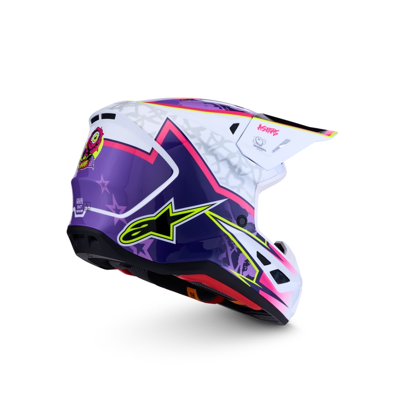Alpinestars Supertech S-M7 Blaster motoristična motokros čelada vijolično-bela