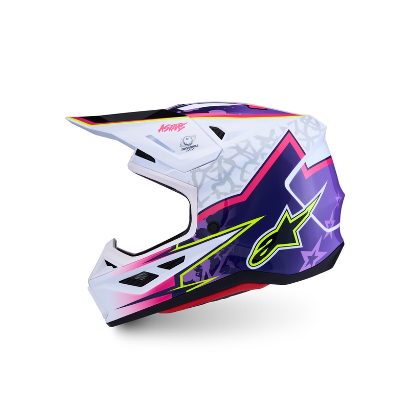 Alpinestars Supertech S-M7 Blaster motoristična motokros čelada vijolično-bela