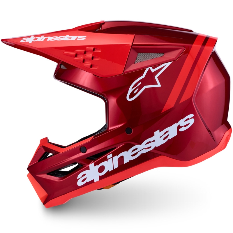 Alpinestars S-M3 Radium fluo rdeče-bela motokros čelada