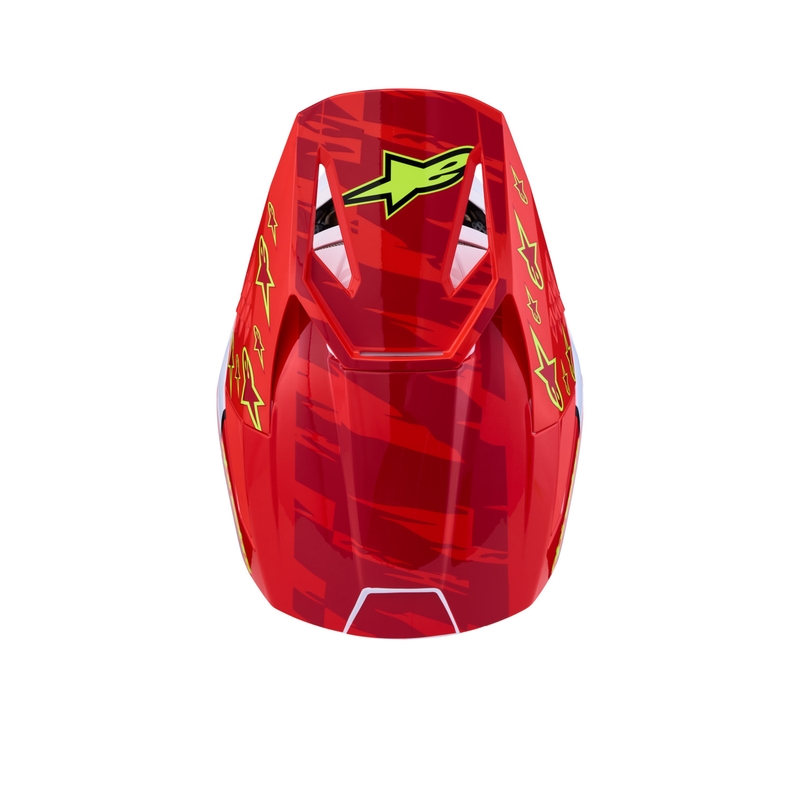 Alpinestars S-M3 Falcon motoristična motokros čelada fluo rdeče-bela