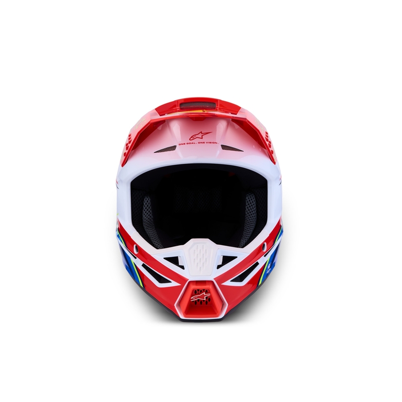 Alpinestars S-M3 Falcon motoristična motokros čelada fluo rdeče-bela