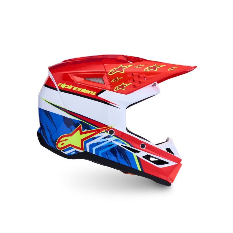 Alpinestars S-M3 Falcon motoristična motokros čelada fluo rdeče-bela