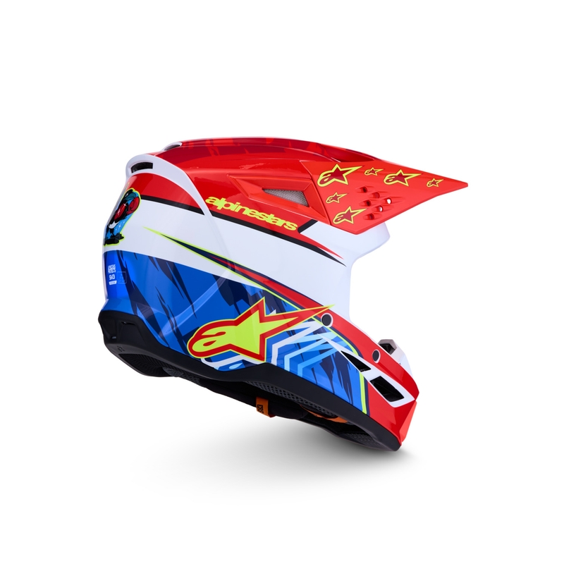 Alpinestars S-M3 Falcon motoristična motokros čelada fluo rdeče-bela