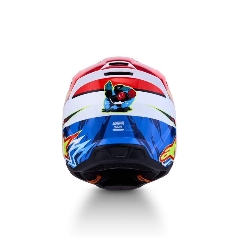 Alpinestars S-M3 Falcon motoristična motokros čelada fluo rdeče-bela