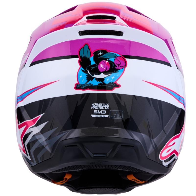 Čelada za motokros Alpinestars S-M3 Falcon vijolično-belo-fluo roza