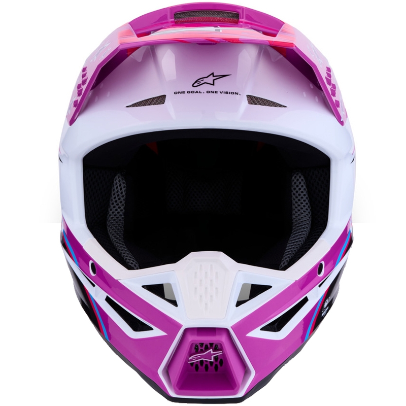 Čelada za motokros Alpinestars S-M3 Falcon vijolično-belo-fluo roza
