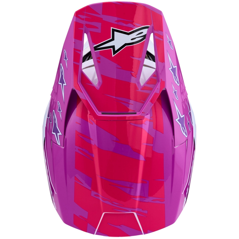 Čelada za motokros Alpinestars S-M3 Falcon vijolično-belo-fluo roza