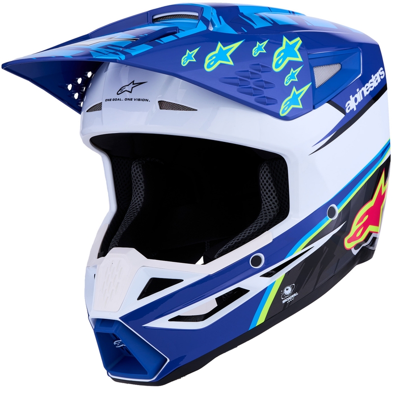 Čelada za motokros Alpinestars S-M3 Falcon modro-belo-črna
