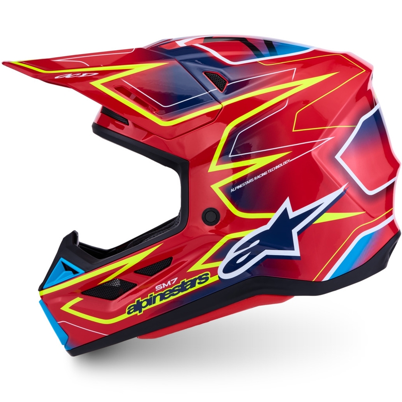 Motokrosová helma na motorku Alpinestars Supertech S-M7 Cast červeno-fluo žlutá