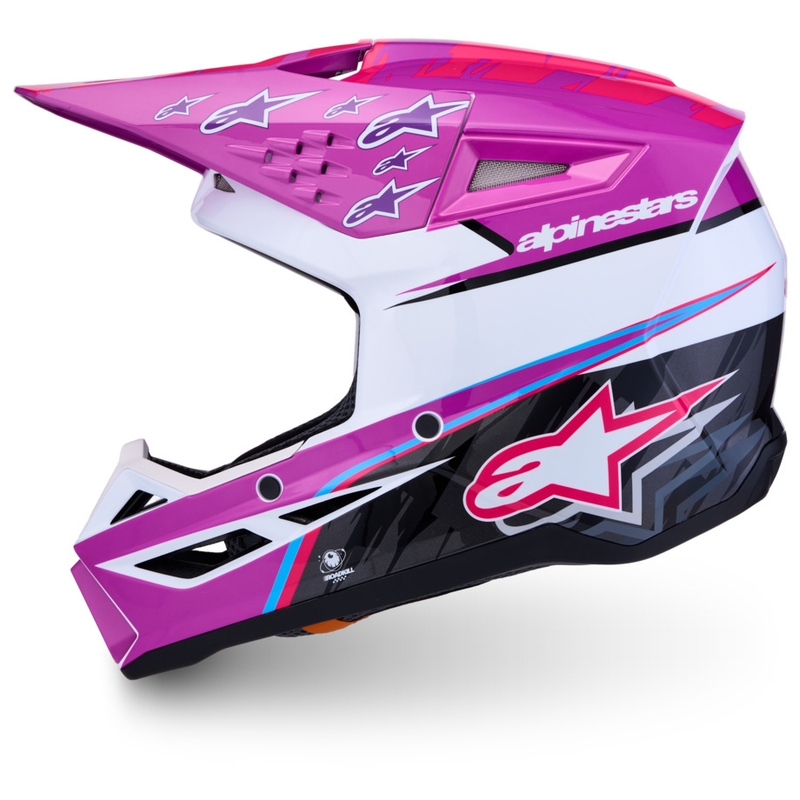Otroška motokros čelada Alpinestars S-M3 Falcon vijolično-belo-črna