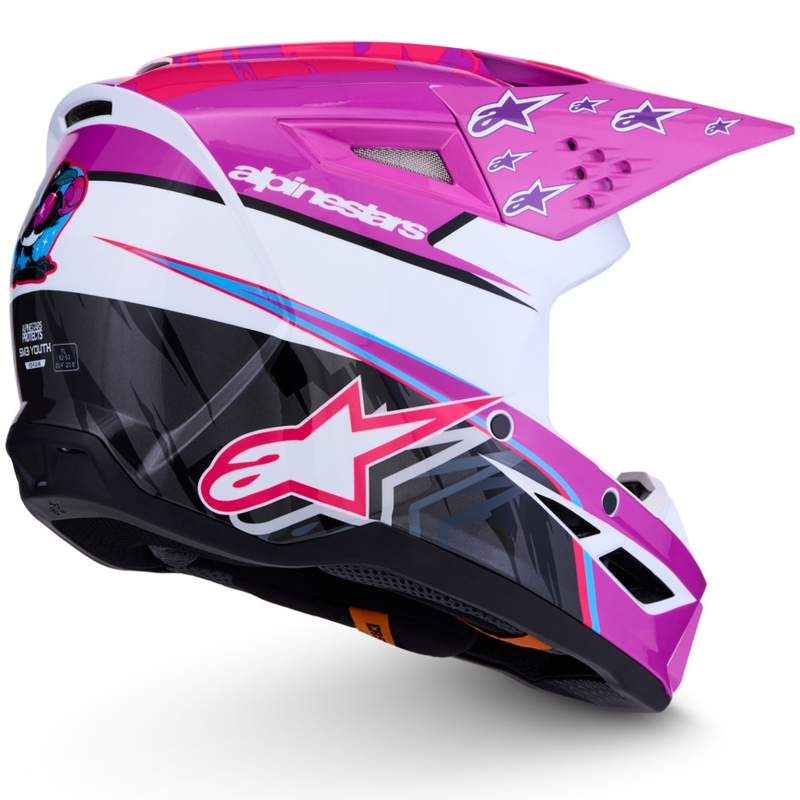 Otroška motokros čelada Alpinestars S-M3 Falcon vijolično-belo-črna