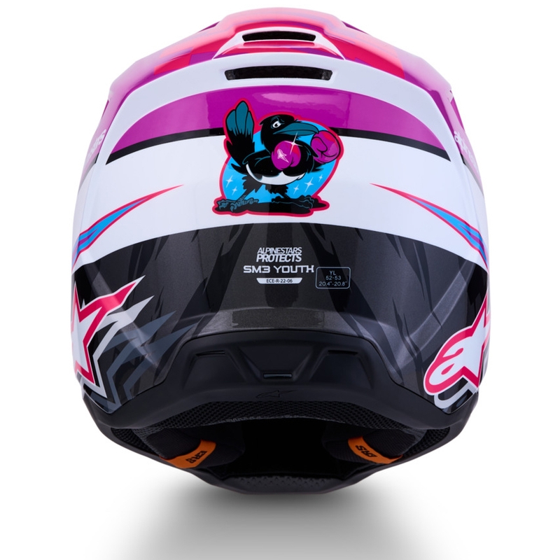 Otroška motokros čelada Alpinestars S-M3 Falcon vijolično-belo-črna