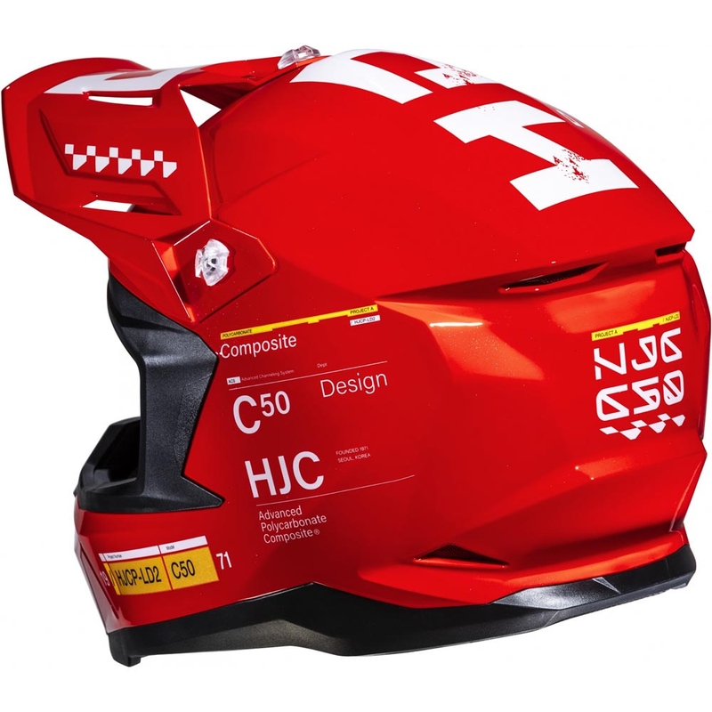HJC C50 Tagg MC1 motokros čelada rdeča