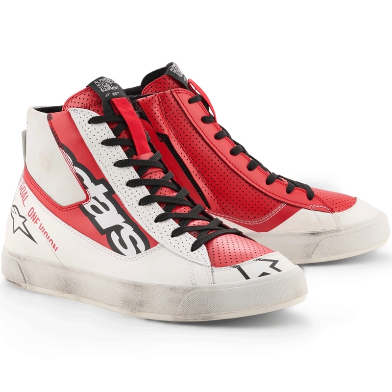 Moto škornji Alpinestars Stated Flair belo-rdeči