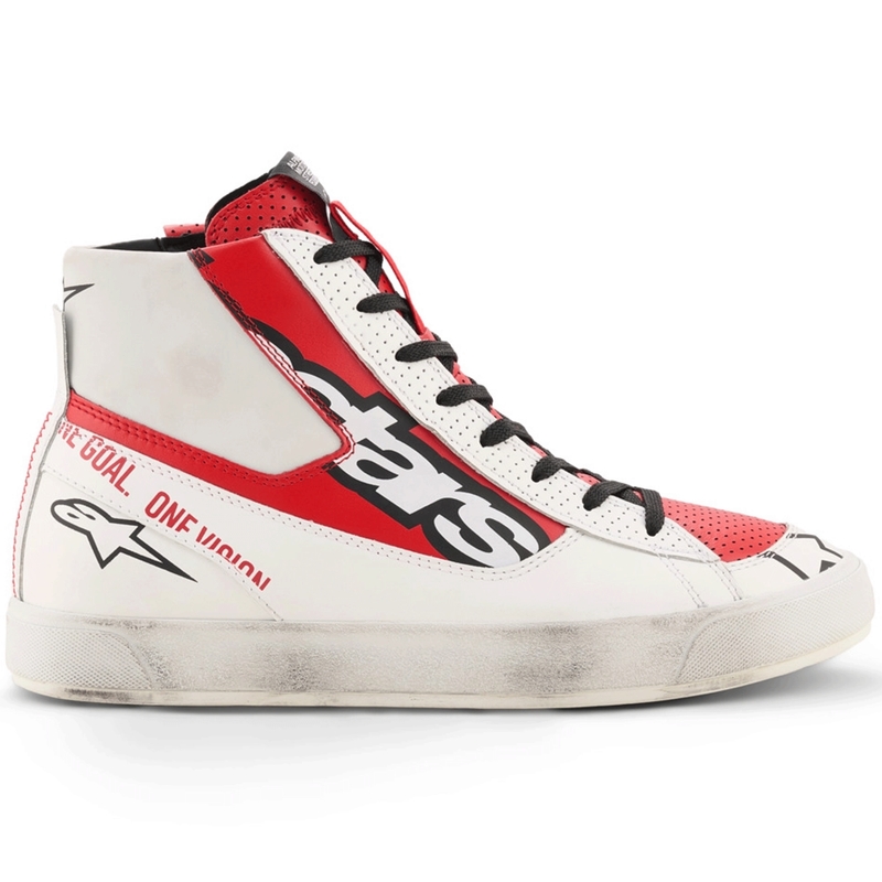 Moto škornji Alpinestars Stated Flair belo-rdeči