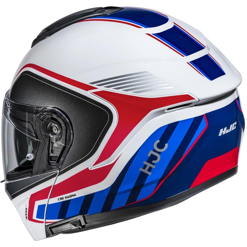 Motoristična čelada HJC C92 Ragna MC21 z nagibom, belo-rdeče-modra
