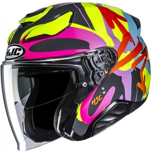 Odprta motoristična čelada HJC F31 Sora MC38 črne barve