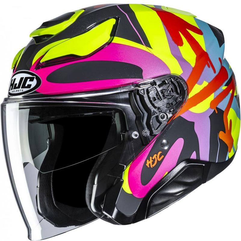 Odprta motoristična čelada HJC F31 Sora MC38 črne barve