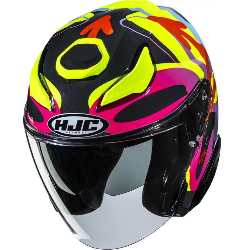 Odprta motoristična čelada HJC F31 Sora MC38 črne barve