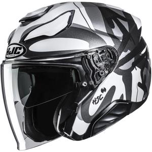 Odprta motoristična čelada HJC F31 Sora MC5 črno-sivo-bela