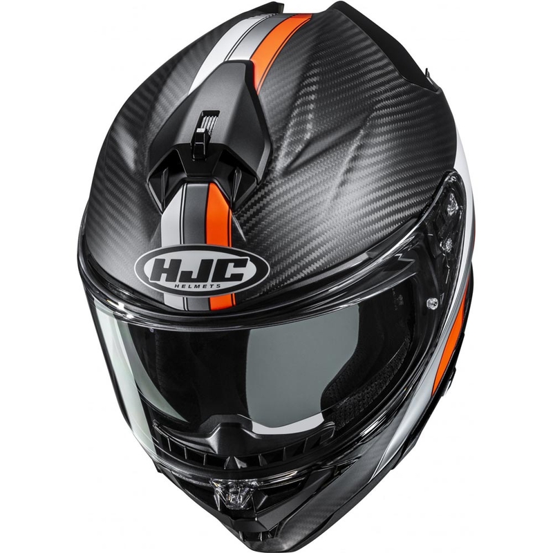 Motoristična čelada HJC F72 Carbon Eos MC6HSF črno-oranžna