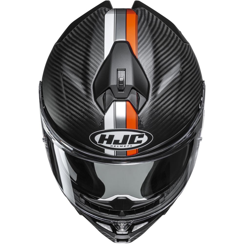 Motoristična čelada HJC F72 Carbon Eos MC6HSF črno-oranžna