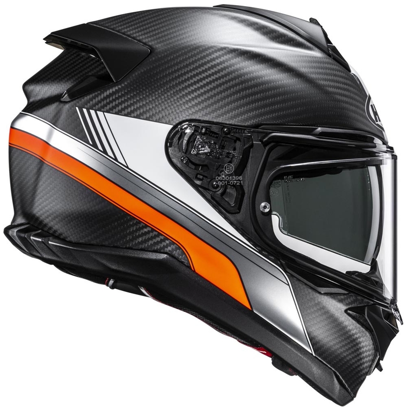 Motoristična čelada HJC F72 Carbon Eos MC6HSF črno-oranžna