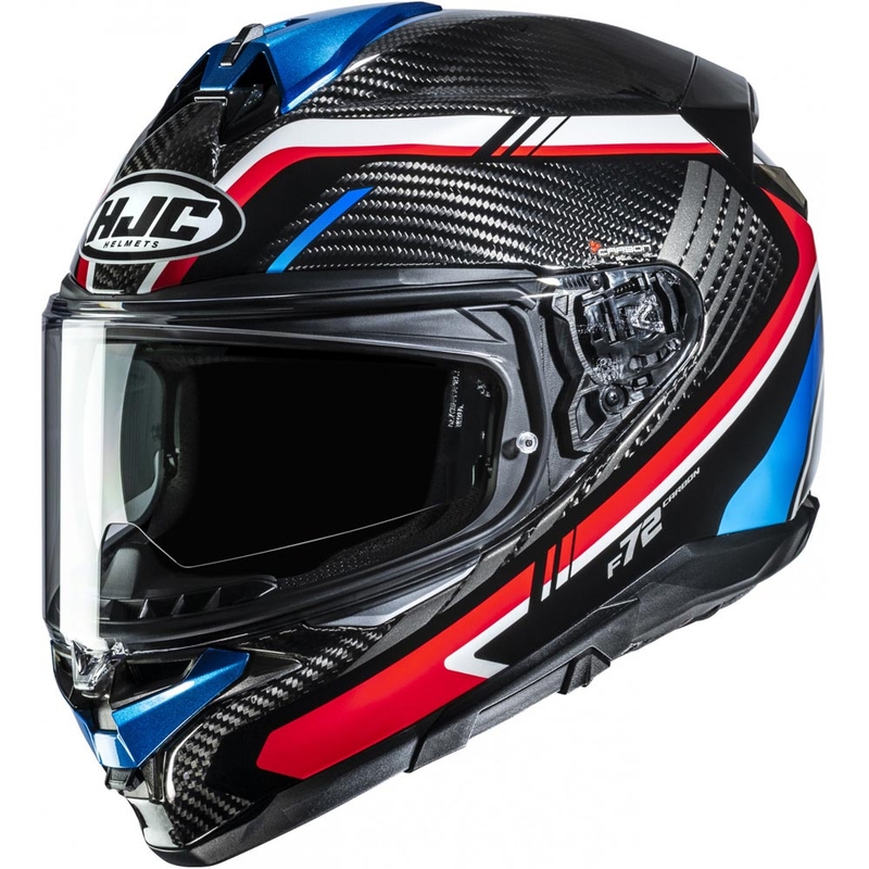 Motoristična čelada HJC F72 Carbon Kairo MC21 črno-modro-rdeče-bela